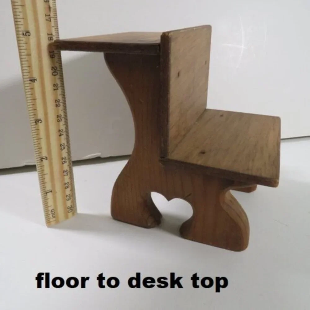 Wooden Doll School Desk Miniature (thick) 1980's